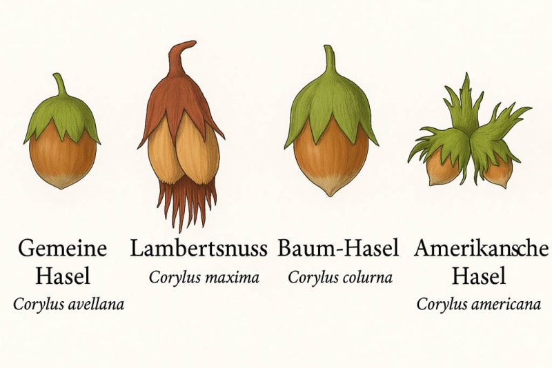 Datei:Fruchthuellen verschiedener Corylus Arten.jpg